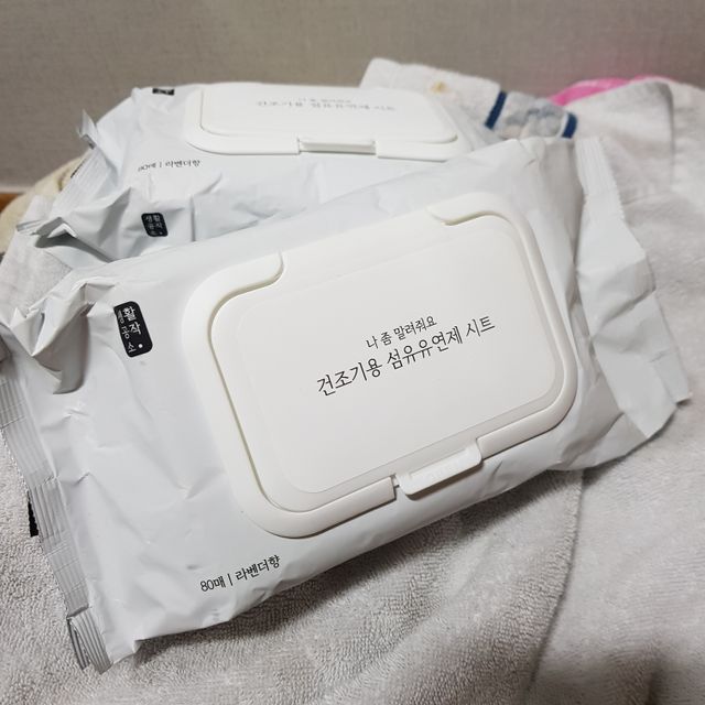 [생활공작소] 건조기용 섬유유연제 시트 80매 x 2입 리뷰 사진