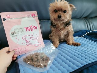 My Pet Care 천연단백질 관절건강에 개좋아 — 4점을 준 리뷰어가 2021년 2월 올린 사용 사진