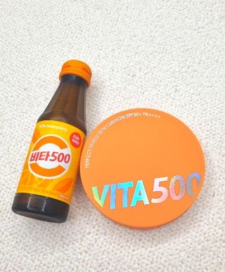 광동생활건강 MF[광동] 비타500✨주름개선·미백·SPF50+🌞퍼펙트쉴드 빅 선쿠션 본품 — 5점을 준 리뷰어가 2024년 5월 올린 사용 사진
