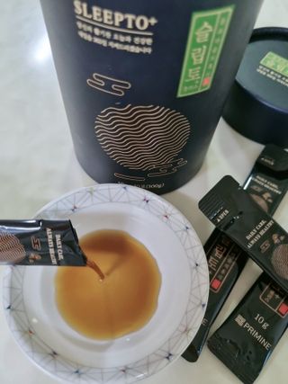프리마인 자체 기업부설 연구소에서 찾아낸 건강한 수면의 비밀.  슬립토 플러스 30포 — 5점을 준 리뷰어가 2022년 8월 올린 사용 사진