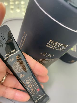 프리마인 자체 기업부설 연구소에서 찾아낸 건강한 수면의 비밀.  슬립토 플러스 30포 — 4점을 준 리뷰어가 2022년 9월 올린 사용 사진