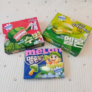 2024 오리온 여름한정판 초코파이 수박 / 후레쉬베리 멜론 / 멜론송이 — 5점을 준 리뷰어가 2024년 8월 올린 사용 사진