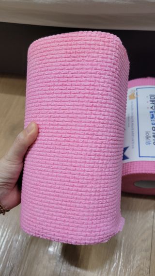 위케어 일회용 향균 수세미 50매 2롤 세트 총 100매 Pink — 4점을 준 리뷰어가 2021년 2월 올린 사용 사진