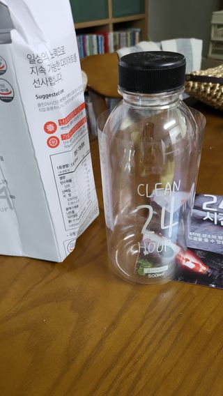 클린24시간 1BOX(5포) + 전용보틀(500ml) — 4점을 준 리뷰어가 2022년 8월 올린 사용 사진