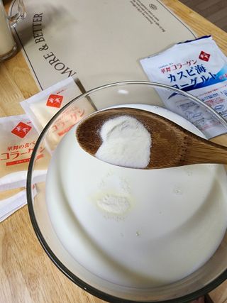 하나마이 [BEST 판매율 1위] 카스피해 유산균 종균_발효기가 필요없이 간편하게 만들어 먹는 요거트 생유산균 — 4점을 준 리뷰어가 2023년 3월 올린 사용 사진