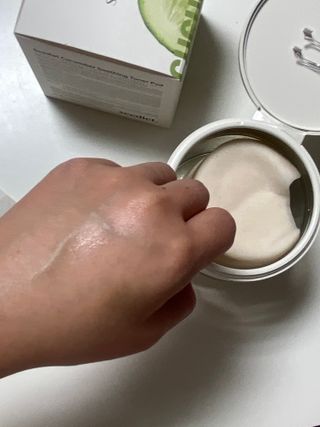 씨드렛 큐컴버 수딩 토너 패드 — 5점을 준 리뷰어가 2023년 2월 올린 사용 사진