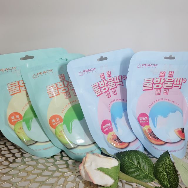 컬러 물방울떡 젤리_멜론x2 파파야x2개입 리뷰 사진