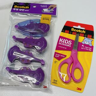 3M 스카치 어린이 양손 가위 블루/핑크색상 + 어린이 양면테이프 — 5점을 준 리뷰어가 2024년 3월 올린 사용 사진