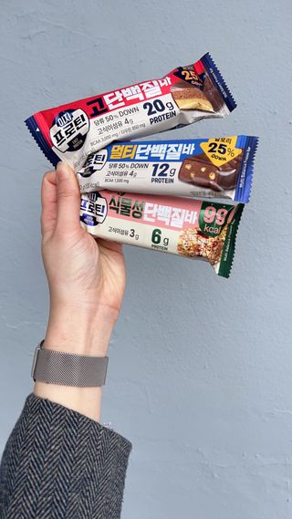이지프로틴바 3종x각 2ea (고단백질바, 멀티단백질바, 식물성단백질바) — 5점을 준 리뷰어가 2024년 2월 올린 사용 사진
