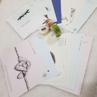 콜린스 2021 엽서 캘린더와 마스킹 테이프 3종 — 5점을 준 리뷰어가 2020년 12월 올린 사용 사진