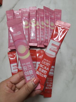 인디닥터 면역 생생 핑크 이뮨 젤리 + 타이탄 BCAA 프로틴 젤리스틱 — 5점을 준 리뷰어가 2022년 5월 올린 사용 사진