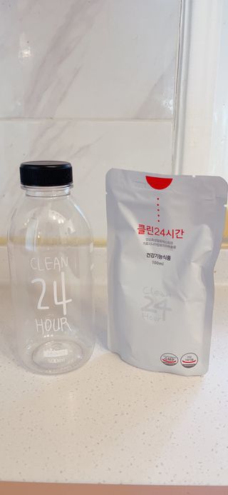 클린24시간 1BOX(5포) + 전용보틀(500ml) — 5점을 준 리뷰어가 2022년 10월 올린 사용 사진