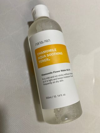 나나스킨 캐모마일아쿠아수딩토너 — 3점을 준 리뷰어가 2021년 5월 올린 사용 사진