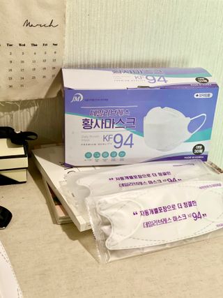 데일리브레스황사마스크KF94대형 데일리브레스 황사방역마스크 KF94 대형 — 4.5점을 준 리뷰어가 2021년 4월 올린 사용 사진
