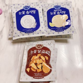 딜라이트 프로젝트  달콤한 눈꽃 간식세트( 눈꽃 솜사탕 / 레몬라임 솜사탕 / 달고나 총 7EA+스마트톡 증정) — 4점을 준 리뷰어가 2022년 5월 올린 사용 사진