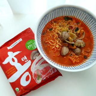[풀무원] 자연은맛있다 정면, 백면, 홍면  세트 — 5점을 준 리뷰어가 2021년 4월 올린 사용 사진