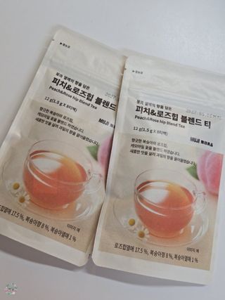 프리 [무인양품] 꽃과 열매의 향을 담은 피치&로즈힙 블렌드 티 — 4.5점을 준 리뷰어가 2025년 8월 올린 사용 사진