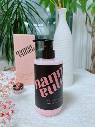 난나 살몬 스파이더 검버섯 미백 톤업 화이트닝 연어 앰플 크림 300ml 대용량 — 5점을 준 리뷰어가 2022년 8월 올린 사용 사진