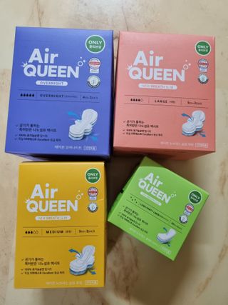 에어퀸 뉴브레스 유기농 생리대 4종 (팬티라이너 20P + 중형 10P + 대형 10P + 오버나이트 8P)_체험단 — 5점을 준 리뷰어가 2024년 6월 올린 사용 사진