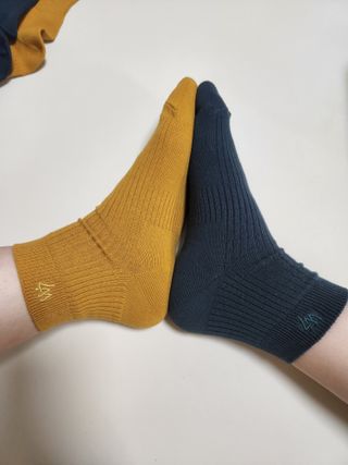 [사이즈가 있는 양말 필로이] 남/여 골지 발목 양말 4족 세트 남【S, M, L, XL】여【S, M, L】_컬러 랜덤 — 4.5점을 준 리뷰어가 2022년 6월 올린 사용 사진