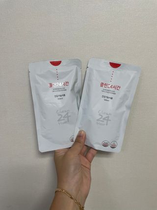 클린24시간 1BOX(5포) + 전용보틀(500ml) — 4점을 준 리뷰어가 2022년 8월 올린 사용 사진