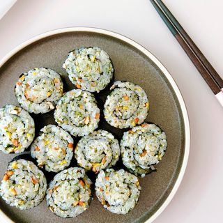 해풀잎 누구나 김밥*1ea [(혼합야채 35g *1ea,  김밥김 (5g, 5ea),  양념간장 (6g, 5ea), 참기름(5g, 2ea)] — 5점을 준 리뷰어가 2022년 9월 올린 사용 사진
