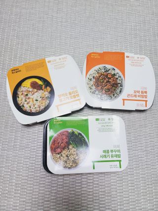 직탁 식단관리 3종 도시락(꼬막 듬뿍 곤드레비빔밥, 알리오올리오 불고기오믈렛, 매콤쭈꾸미 시래기유채밥) — 4점을 준 리뷰어가 2022년 7월 올린 사용 사진