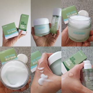 김정문알로에 큐어 큐어 알로에 리프레쉬 젤리 세럼, 큐어 알로에 하이드로 젤리 크림 — 5점을 준 리뷰어가 2021년 4월 올린 사용 사진