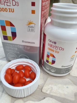 다나음 츄어블 비타민D 1000IU (130ml x 60캡슐) — 5점을 준 리뷰어가 2023년 3월 올린 사용 사진