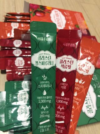 서울에프엔비 콜라스틴 3종 뷰티젤리스틱 45입 [ABC핏 15입 /  석류핏 15입 / 청스피루리나 15입] — 5점을 준 리뷰어가 2021년 9월 올린 사용 사진