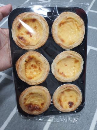 디앙뜨 포르투갈 에그타르트 오리지널 맛+패션후르츠+초콜릿타르트 맛 중 택1 — 5점을 준 리뷰어가 2021년 8월 올린 사용 사진