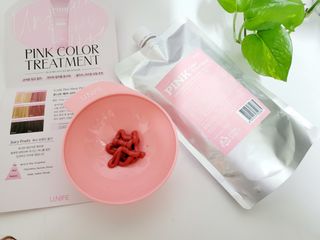 [유니프] 헤어 샤이니 핑크 컬러 트리트먼트 500g — 5점을 준 리뷰어가 2023년 10월 올린 사용 사진