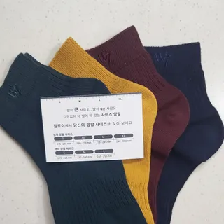 [사이즈가 있는 양말 필로이] 남/여 골지 발목 양말 4족 세트 남【S, M, L, XL】여【S, M, L】_컬러 랜덤 — 5점을 준 리뷰어가 2022년 6월 올린 사용 사진