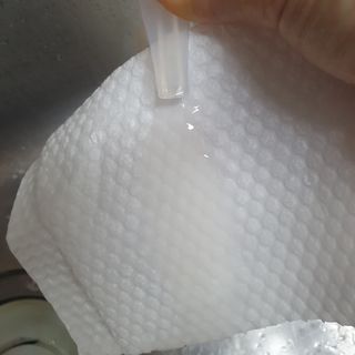부직포나라 중금속유해물질ZERO 뜯어쓰는 주방 일회용수세미 60매 2매 — 4점을 준 리뷰어가 2022년 9월 올린 사용 사진