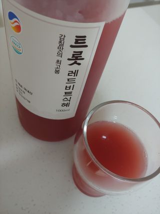 트롯전통식혜 트롯레드비트식혜 1리터 +500리터 — 5점을 준 리뷰어가 2021년 6월 올린 사용 사진