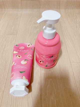 [후르디아] 복숭아 바디워시+바디에센스 세트 — 5점을 준 리뷰어가 2021년 2월 올린 사용 사진