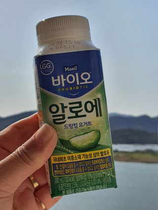 LIVE 매일바이오 알로에 드링킹 요거트 — 5점을 준 리뷰어가 2022년 4월 올린 사용 사진