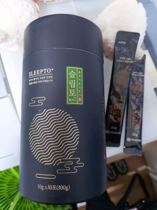 프리마인 자체 기업부설 연구소에서 찾아낸 건강한 수면의 비밀.  슬립토 플러스 30포 — 5점을 준 리뷰어가 2022년 4월 올린 사용 사진