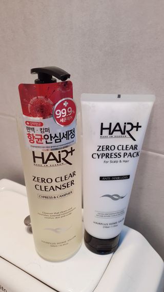 헤어플러스 제로클리어 샴푸 500ml, 두피팩 210ml 2종SET — 5점을 준 리뷰어가 2021년 3월 올린 사용 사진