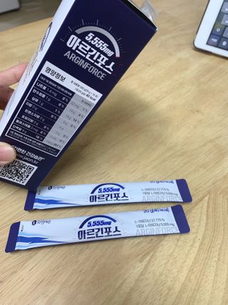 자연에온 아르긴포스 L-아르기닌 5555mg 스틱 15개입 1박스 — 5점을 준 리뷰어가 2022년 1월 올린 사용 사진