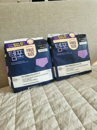 FREE [템포] 패드 내추럴순면 입는 오버나이트 5P * 2개 — 5점을 준 리뷰어가 2023년 10월 올린 사용 사진