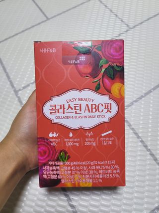 서울에프엔비 콜라스틴 3종 뷰티젤리스틱 45입 [ABC핏 15입 /  석류핏 15입 / 청스피루리나 15입] — 5점을 준 리뷰어가 2021년 9월 올린 사용 사진