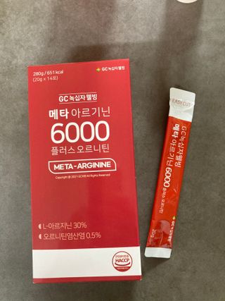 메타아르기닌 GC녹십자웰빙 메타 아르기닌 6000 플러스 오르니틴 — 5점을 준 리뷰어가 2022년 4월 올린 사용 사진