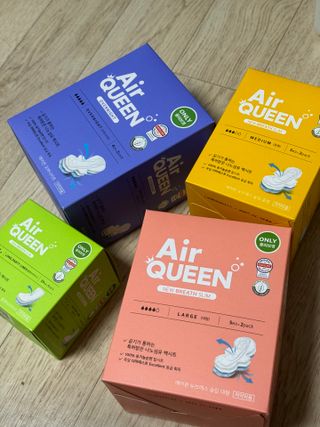 에어퀸 뉴브레스 유기농 생리대 4종 (팬티라이너 20P + 중형 10P + 대형 10P + 오버나이트 8P)_체험단 — 5점을 준 리뷰어가 2024년 6월 올린 사용 사진