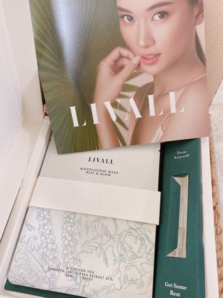 리브얼 | LIVALL 바이오셀룰로오스 마스크 레스트 앤 글로우 33ml  x 3개입 — 4점을 준 리뷰어가 2022년 7월 올린 사용 사진