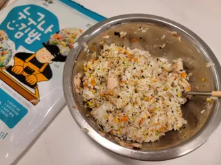 해풀잎 누구나 김밥*1ea [(혼합야채 35g *1ea,  김밥김 (5g, 5ea),  양념간장 (6g, 5ea), 참기름(5g, 2ea)] — 5점을 준 리뷰어가 2022년 10월 올린 사용 사진