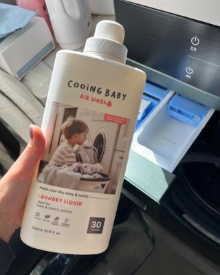 쿠잉베이비 에어워시 세탁세제,섬유유연제 1L — 4.5점을 준 리뷰어가 2022년 12월 올린 사용 사진