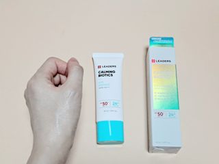 리더스코스메틱 리더스 카밍 바이오틱스 선 에센스 SPF 50+ PA++++ — 5점을 준 리뷰어가 2022년 8월 올린 사용 사진