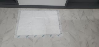 아베크 펫 와이드 프리미엄 대형 애견 강아지 배변 패드 30매 1팩 80g — 5점을 준 리뷰어가 2021년 7월 올린 사용 사진