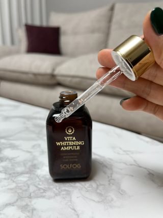 소담스퀘어 상암 솔포그 비타민 화이트닝 앰플 50ml 안티에이징 항산화 가미 잡티 트러블 세라마이드 — 5점을 준 리뷰어가 2022년 11월 올린 사용 사진